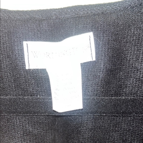 Worthington one size open Black Fringe Poncho / preowned - Picture 3 of 4